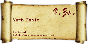 Verb Zsolt névjegykártya