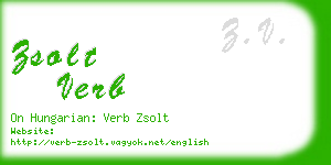 zsolt verb business card